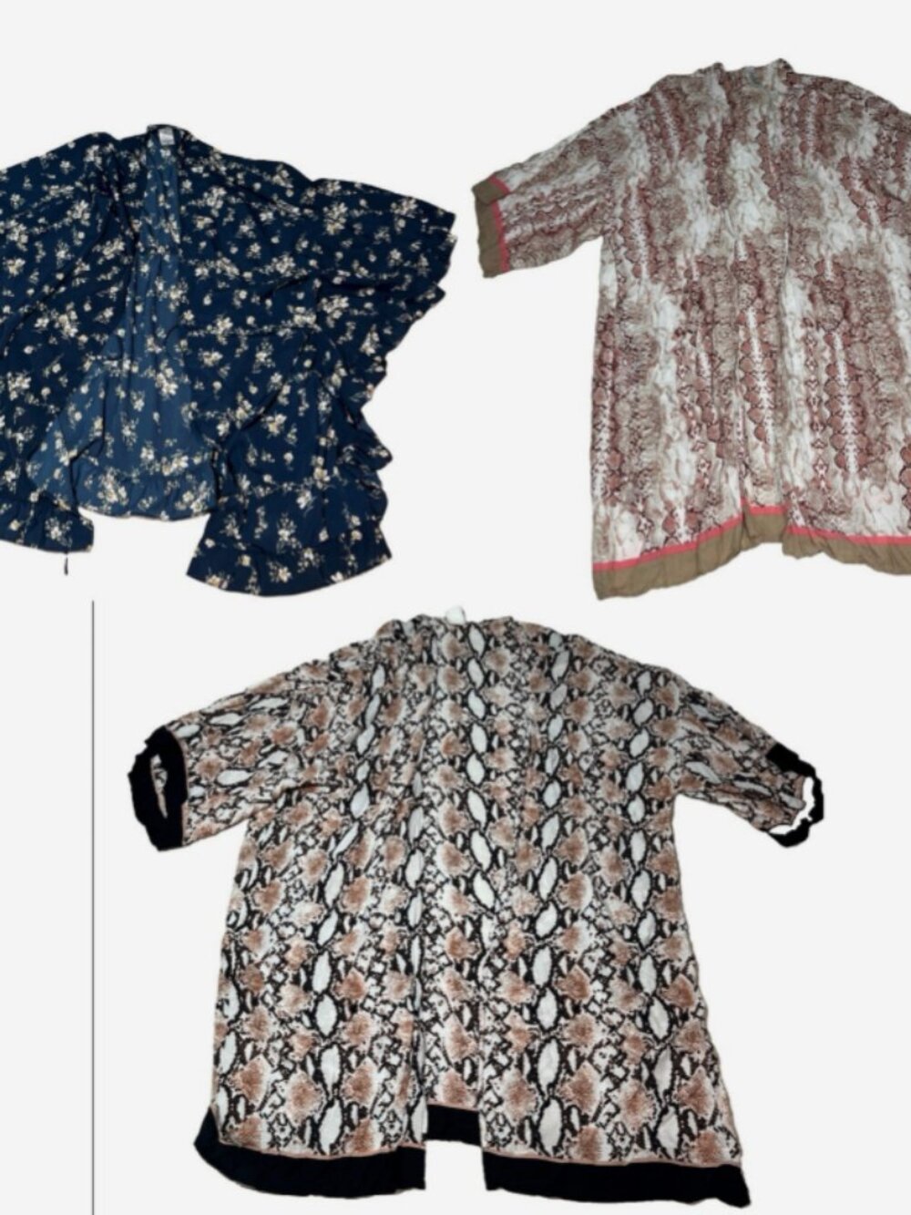 Lot of 3 Target Plus 2XL 3XL Women Boho Kimono Vest Armhole Wrap Viscose⁠